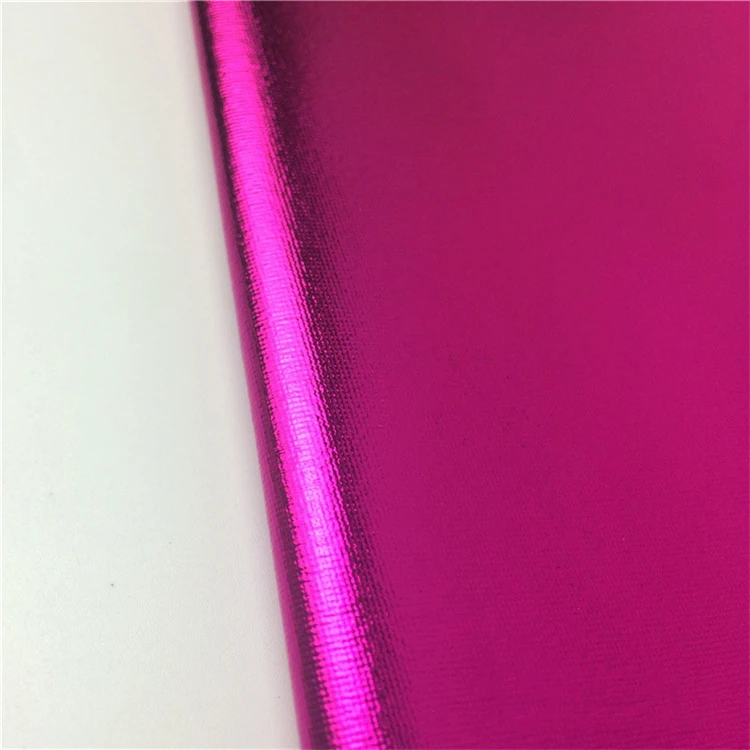 Wholesale Brocade Shinny Two Way Stretch 100 Polyester Knit Crystal Colorful Silk Lurex Metallic Foil Coated Fabric