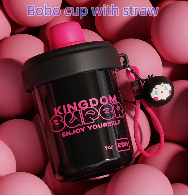 New coffee straw thermos cup high appearance level ceramic liner thickened portable trend accompanying water cup