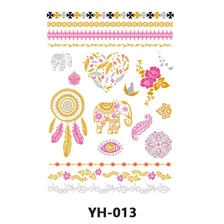 New beauty designs gold body sticker long lasting waterproof temporary sticker tattoo Fashion