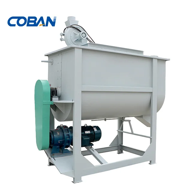 U-shaped double screw belt fertilizer mixer animal feed mixer fish and shrimp aquatic feed mixing machine for in Kenya