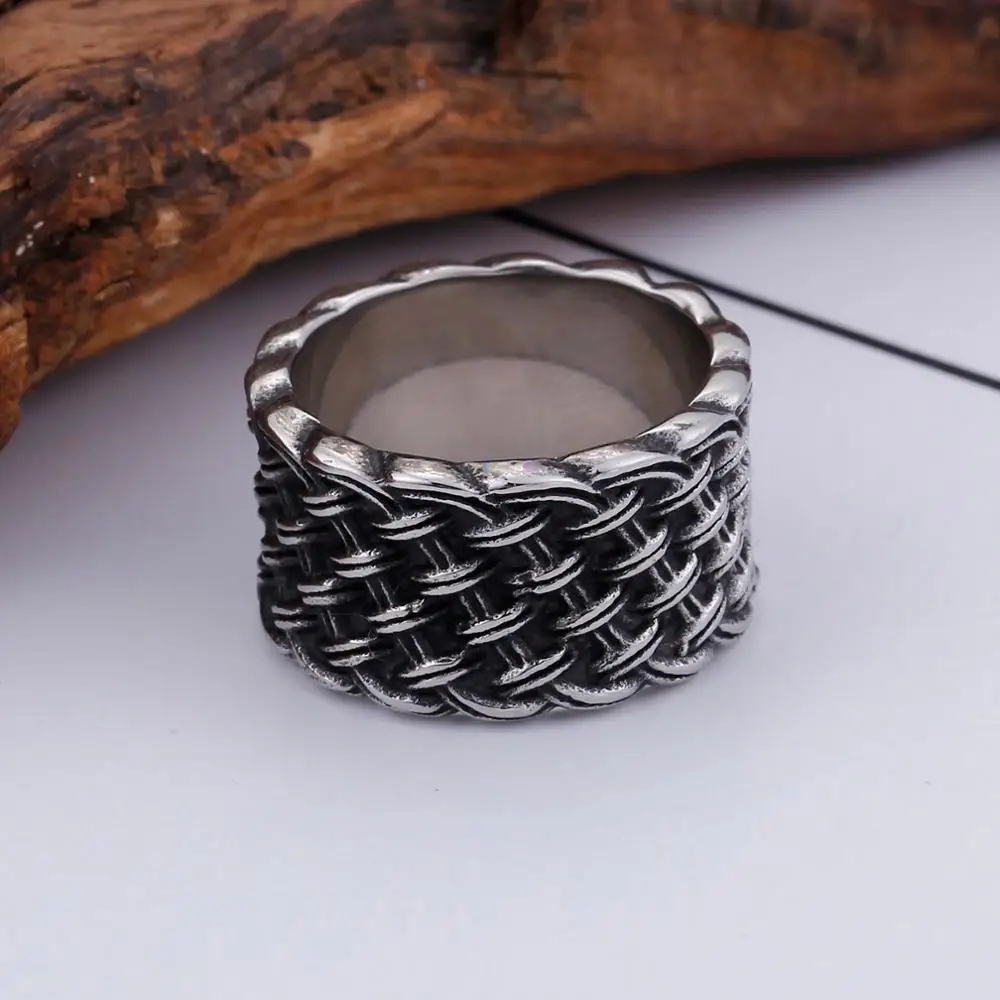 KALEN Fashion Biker Ring Silver Anillos Acero Inoxidable Vintage Stainless Steel Ring For Men