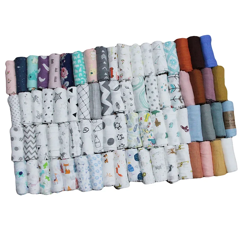 Baby Blanket Manufacturer 100% Cotton Printed Cute Panda Baby Swaddle Blanket Bamboo Baby Muslin Wrap Cloth