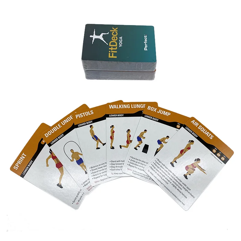 Factory Customized Print Yoga Exercise Card Game Printed Make Stretching Yoga Learning Exercise Game Cards