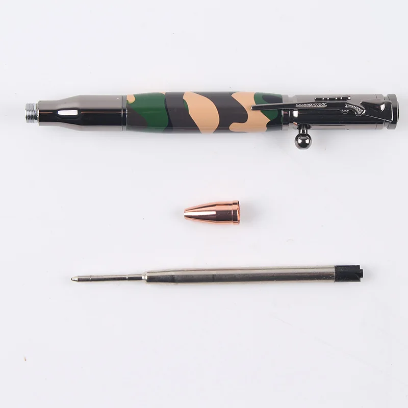 Creative Bullet Shaped Bolt Action Pen Custom Logo Rifle Design Clip New Design Business Gift 1.0mm Writing Metal Musket Style