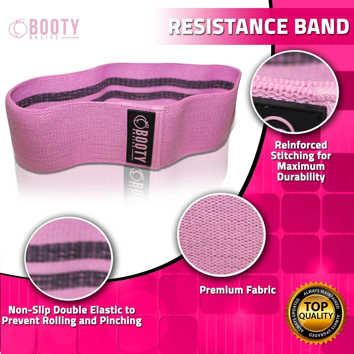 BOOTY BASICS-Hip thrust and squat barbell pads-Leg and hip exercise resistance bands-Comes with ankle straps for cable machines