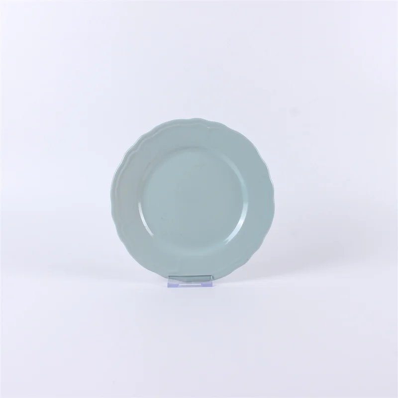 Scalloped nordic stoneware dinnerware bowl set color glazed dinner set