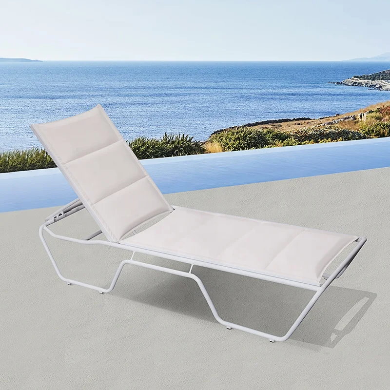 White Cheap Exterior Poolside Lounge Sunbed Chairs Furniture Outdoor Patio Pool Aluminum Chaise Sun Loungers