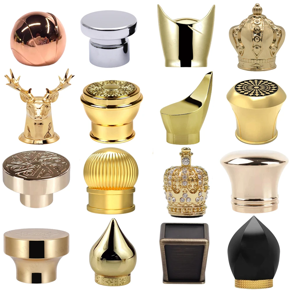 Custom Logo Luxury Creative Universal Fea 15 Mm Zamac Metal Perfume Bottle Cap