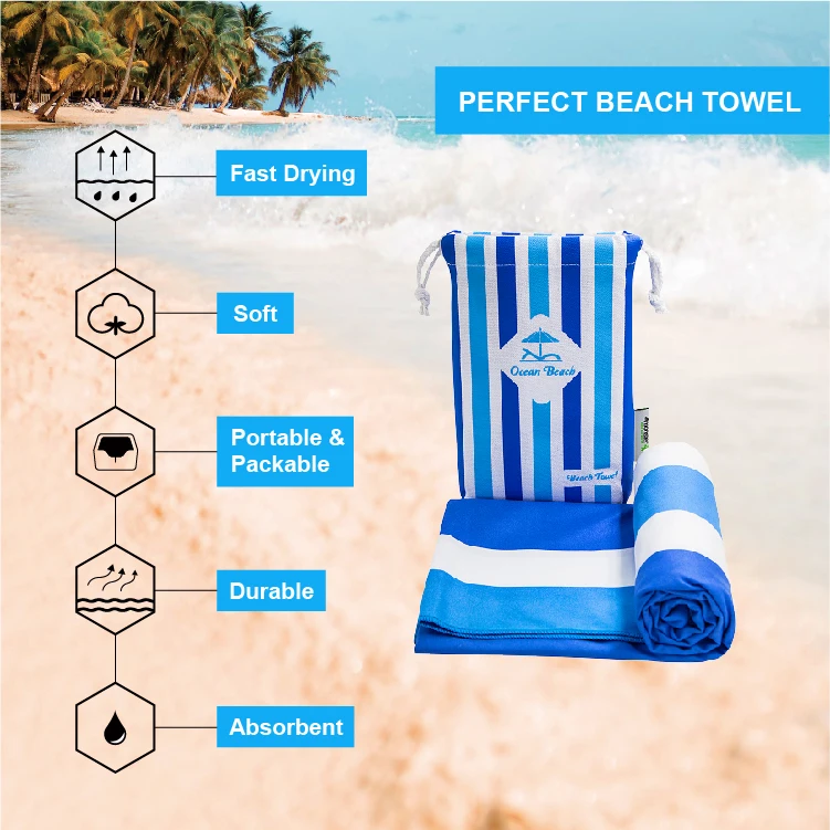 80% polyester 20% polyamide Printed Microfiber Suede Beach Towel