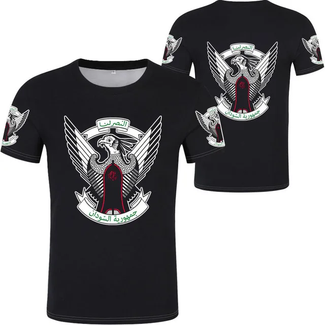 White Black Sudan Islam Sd Sudanese Arabic Arab Logo Fall Street Wear Wholesale Clothing T-shirt Personnalisable Street Wear