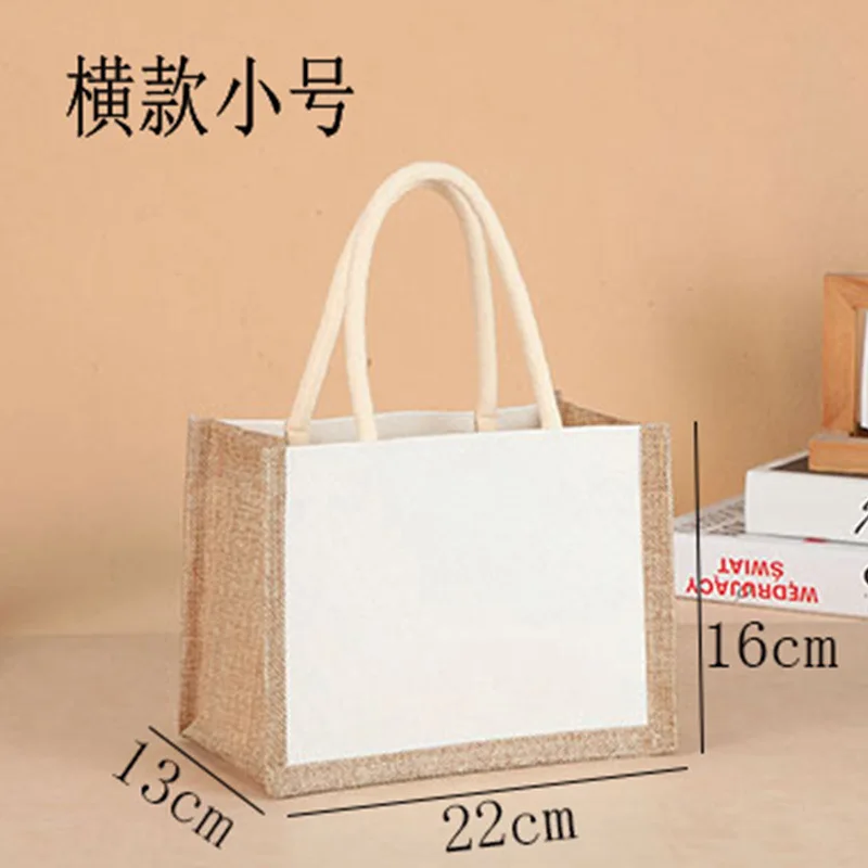 Wholesale Customized LOGO Jute Tote Bag High Quality Reusable Tote Shopping Bags Burlap Jute Tote Bag