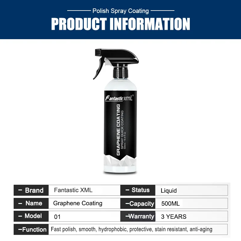 JSZ  Hot Selling Hand Spray Super Hydrophobic High Gloss Graphene Coating For Car