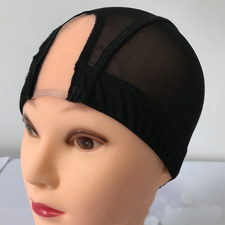 Hot Selling Plastic Black Spandex Dome  Hair Wig Lace bonnets  Fishnet Mesh Stretchable  For Making Wigs lace wig netting