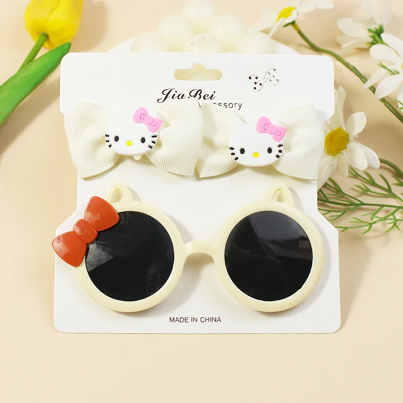 Cute Girls Headbands Hair Bows Clips Handmade Hair Sunglass Set for Infant Toddler Kids