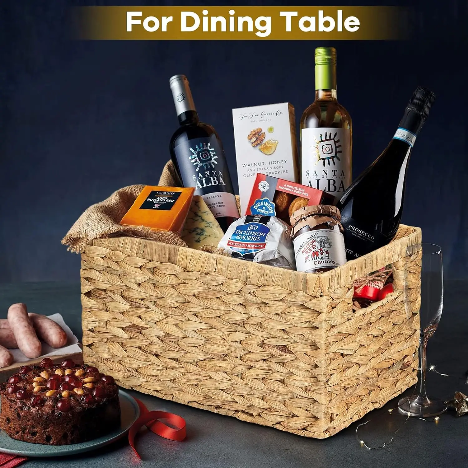 Wholesale Natural Color Home Storage Wicker Storage Baskets High Quality Rectangular Wicker Bins Water Hyacinth Storage Basket