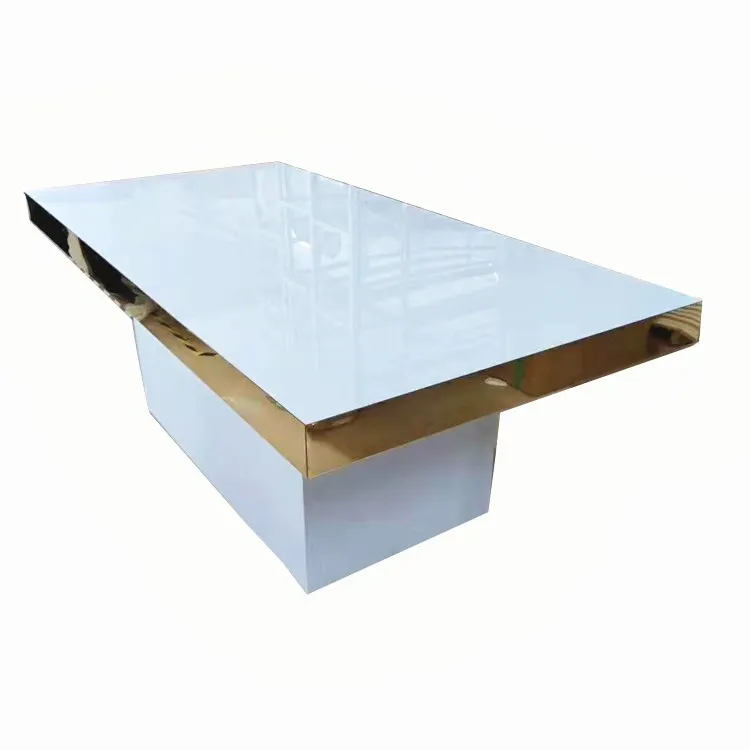 modern luxury dining gold frame metal stainless steel chair and table for restaurant and wedding