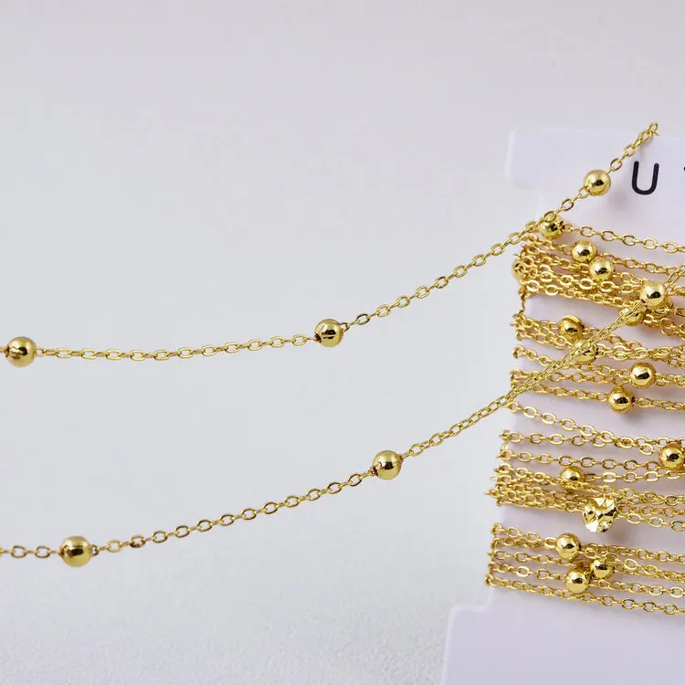 Chunky Thin Circle Twist Cable Small Round and Big Oval CircleTextured Gold Filled Chains For Jewelry