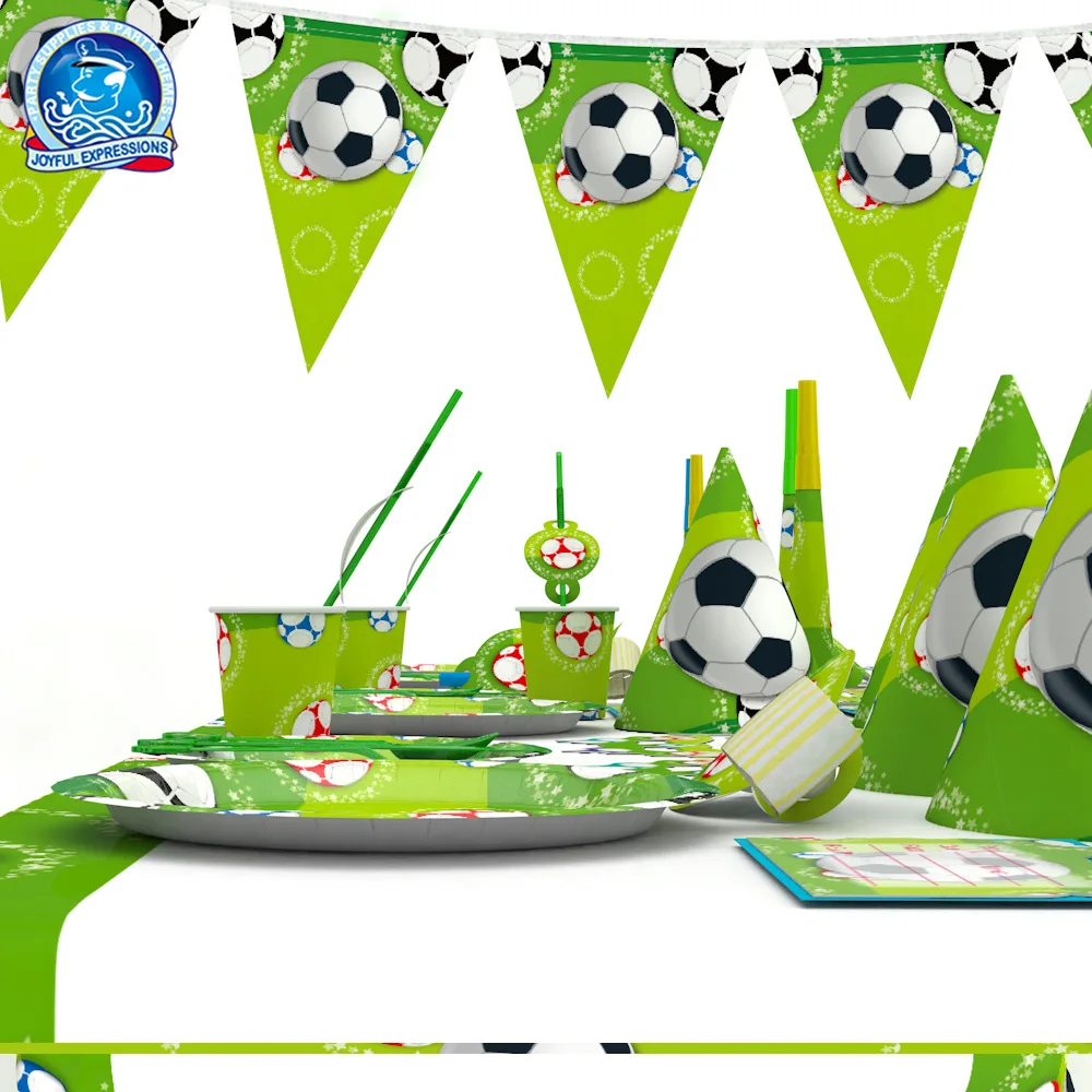 undefined Party Supplies Tableware Football Theme Party Paper Plate Cup Napkin For Baby Kids Birthday Party Decoration