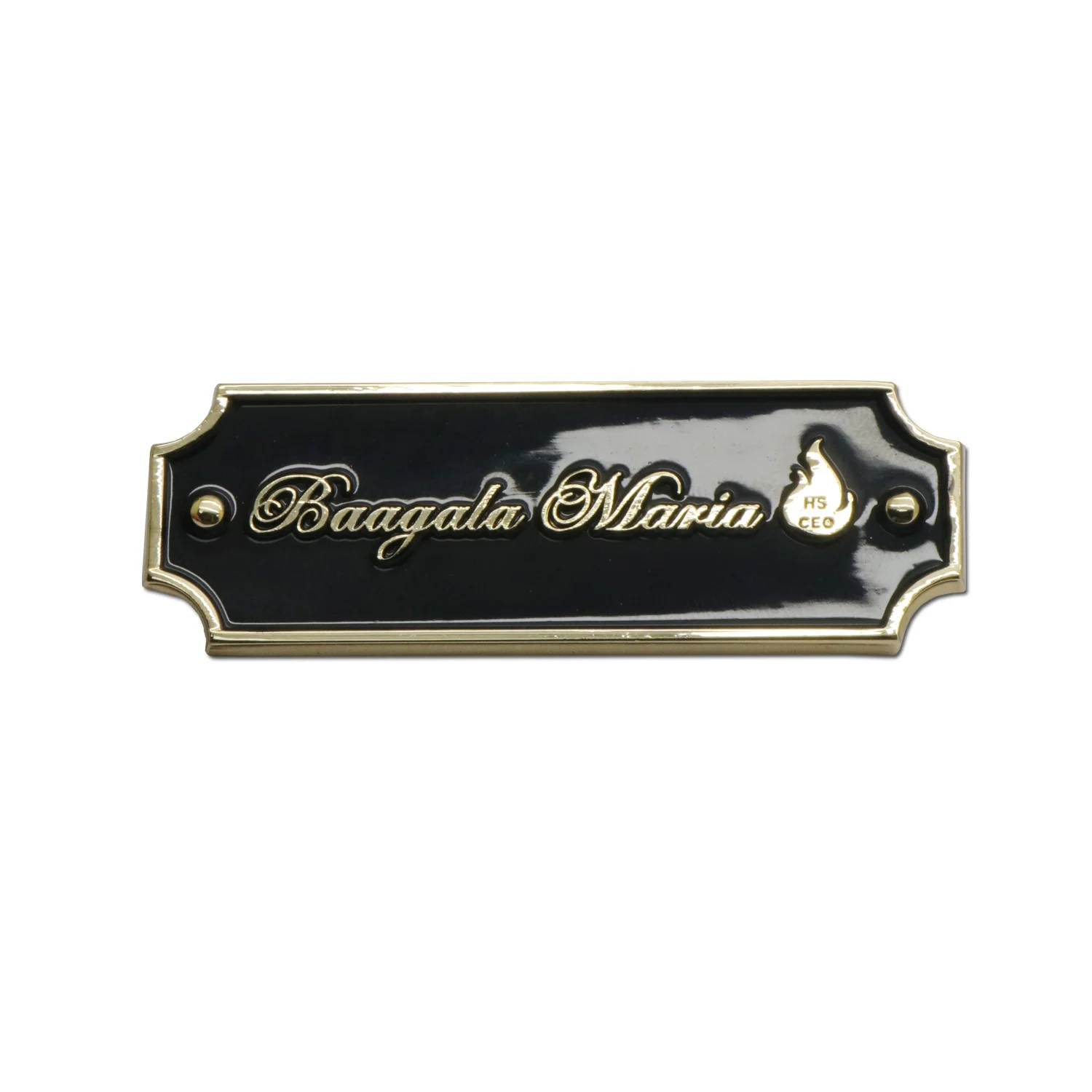 Customized Metal Plates Embossed 3D Logo Name Plaque Decorative Pin Mounting Zinc Alloy Nameplate