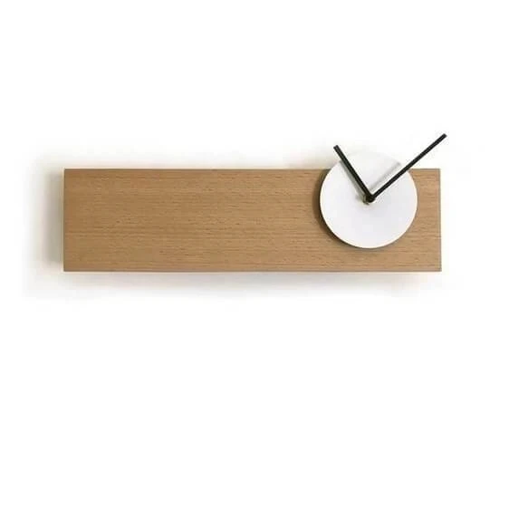 JUNJI Modern Wood Minimalist Clock Geometric Wall Clock