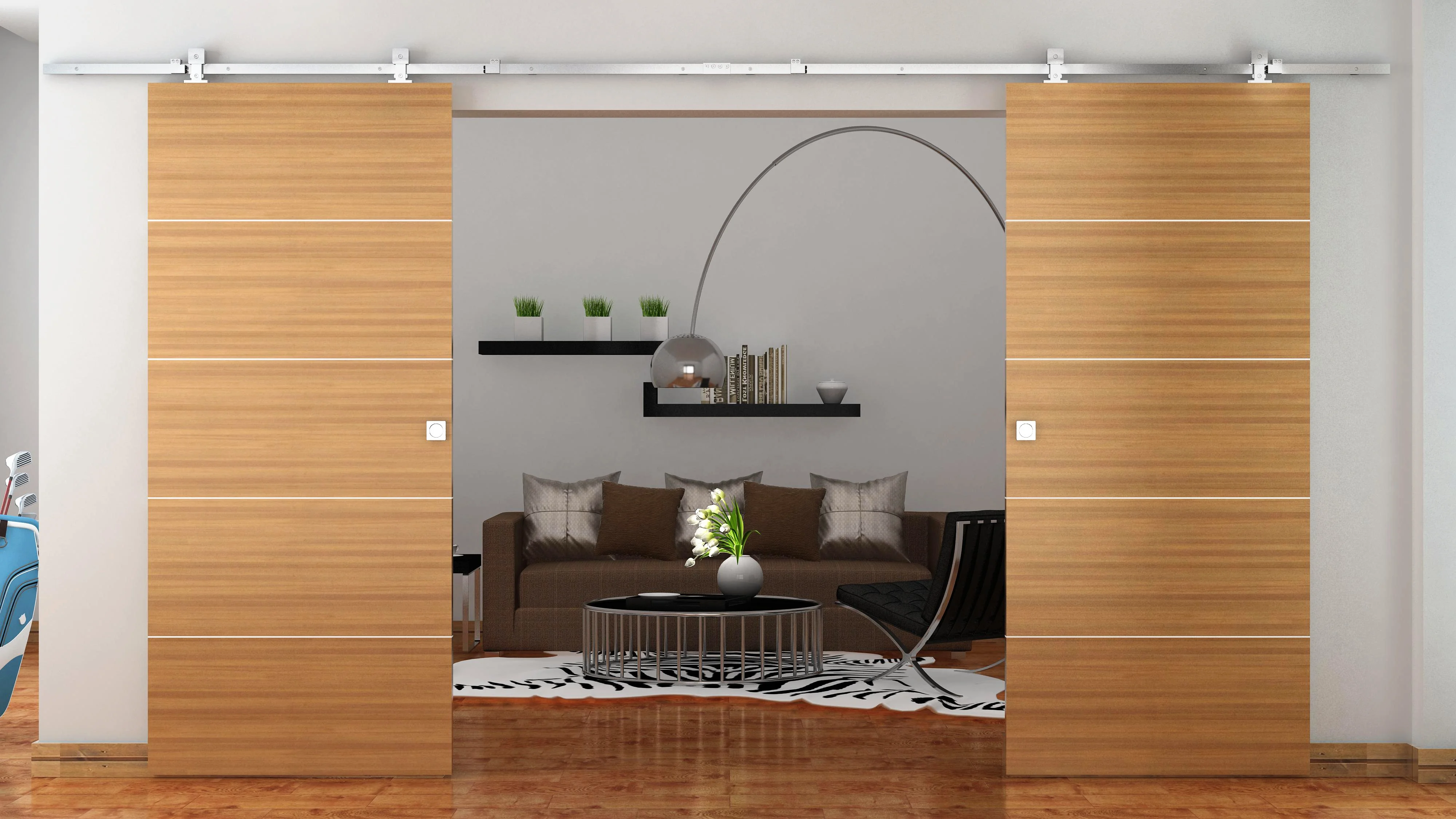 MDF PVC sliding barn door panel PVC sliding door  PVC barn door