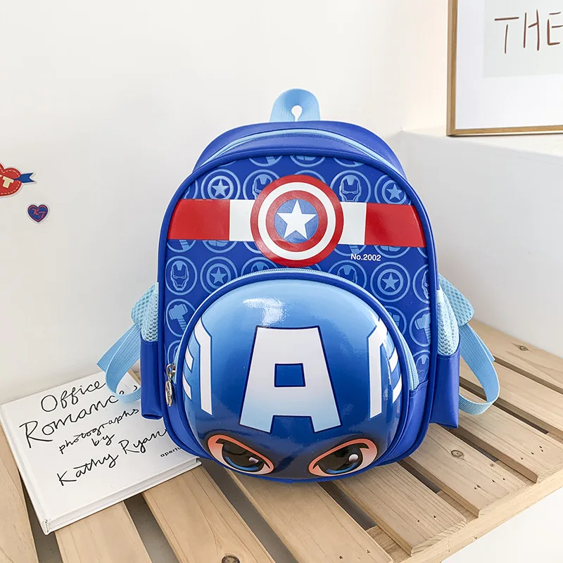 Durable  Captain America Spider man Kindergarten Backpack Kids Children Cartoon Lightweight School Bag