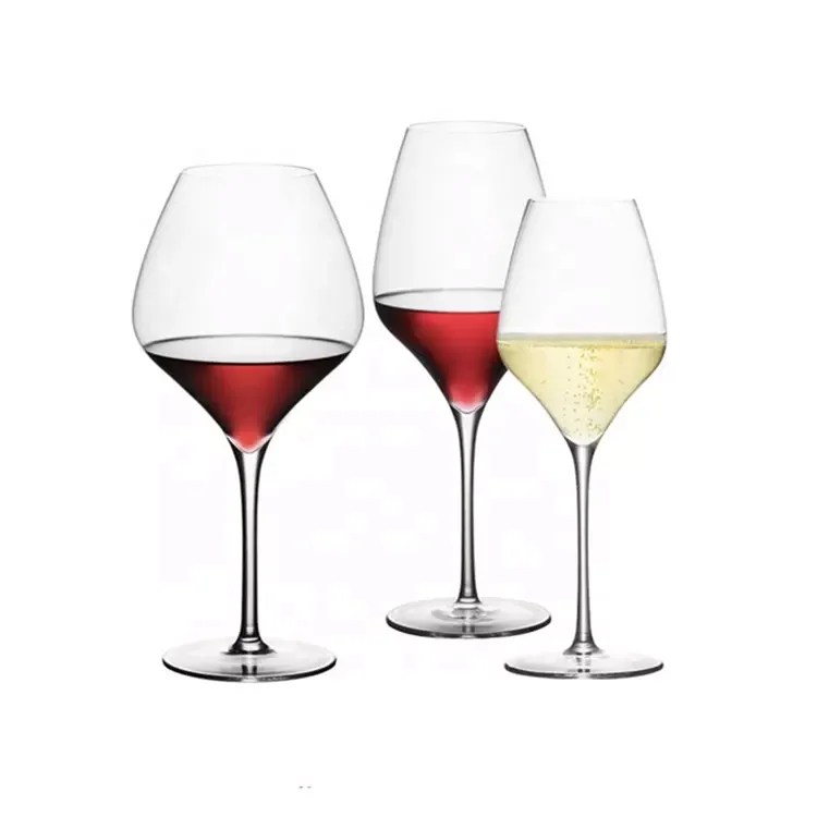 Wholesale Custom Hand Blown Crystal Bordeaux Goblet Luxury Big Clear Red Wine Glasses For Wedding