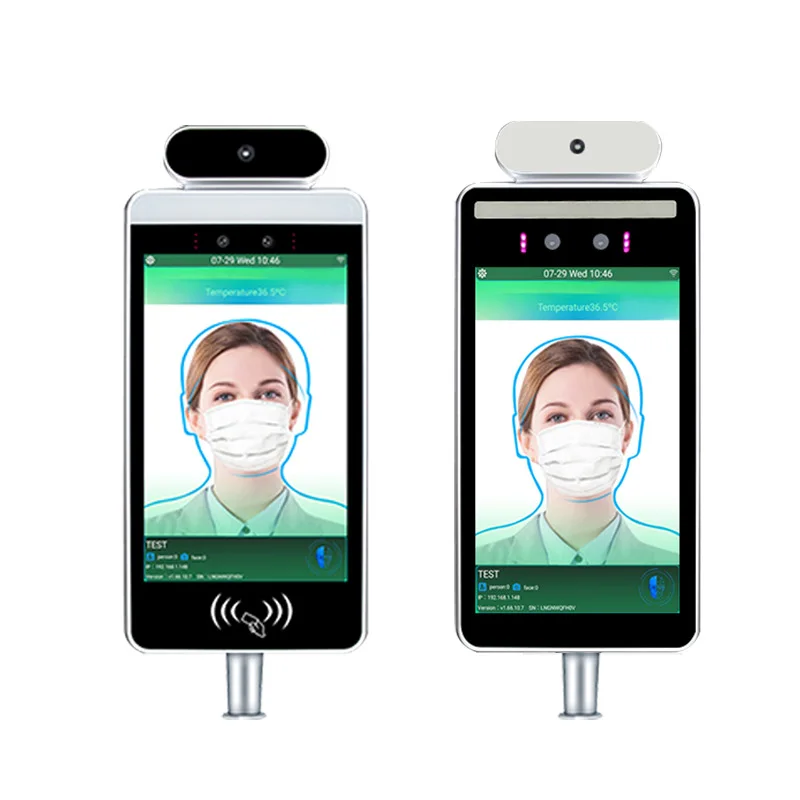 Scan A QR code/face recognition body temperature measuremen scanner with access control card reader System
