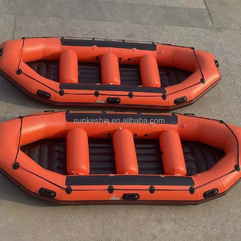 Sunkeshin Heavy Duty Inflatable Boat with Aluminum Floor and Seat Bag 10 person Paddle Boat
