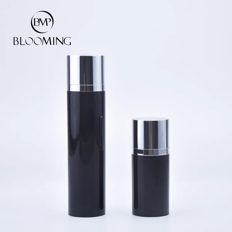 Luxury White Black Acrylic Personal Care Cosmetic Airless Bottle,30ml 50ml airless cosmetic bottles,pcr 15ml airless pump bottle