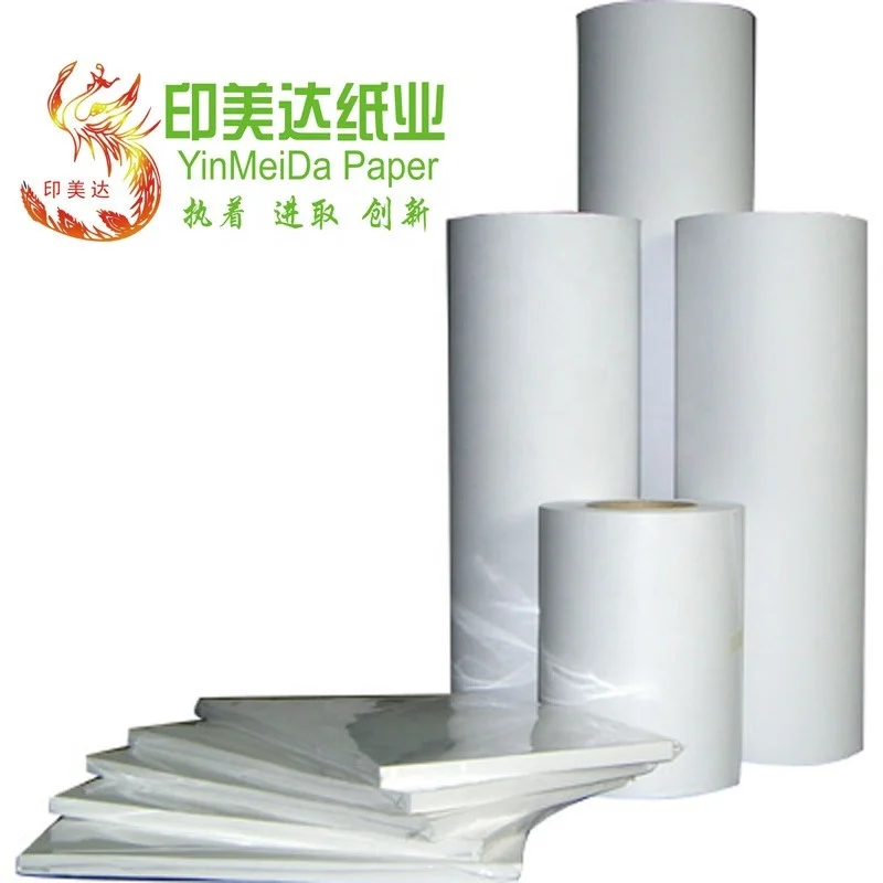 Anti-curling white paper 60gsm*68' from China manufacturer heat transfer paper roll for ceramics shirts