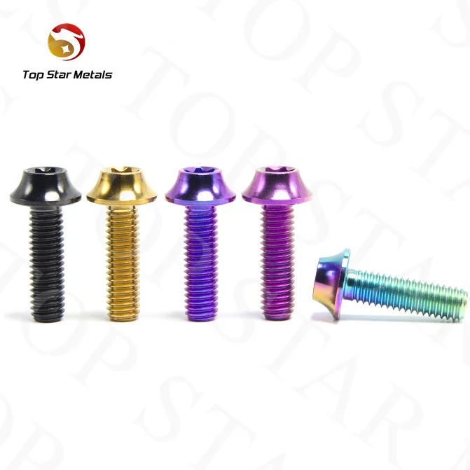 TITST M6 X 12 15 20 25 & M5 X 12 15 20 25mm Button Torx Head titanium Bolt Screw for Bicycle Motorcycle Part
