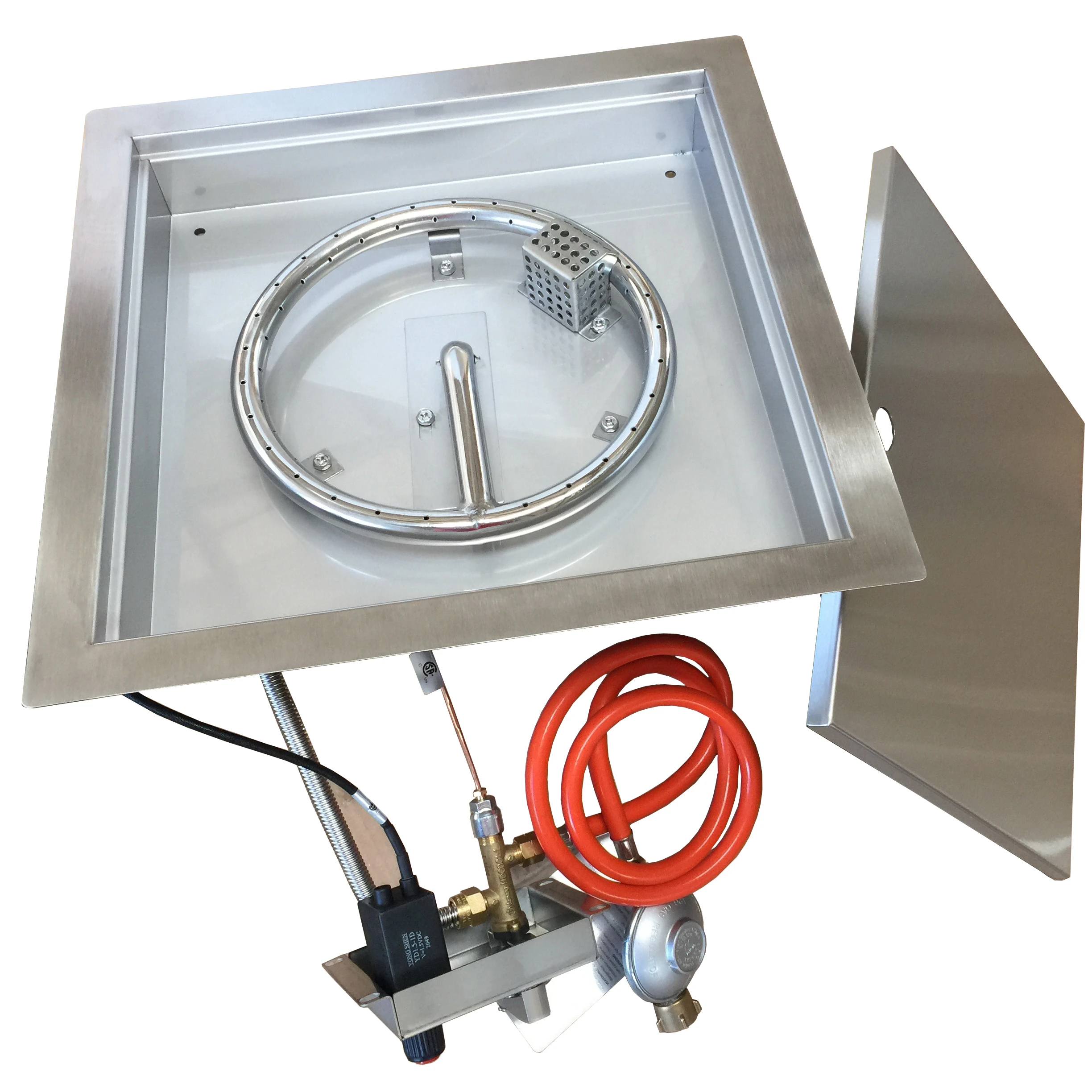 Patio 42 cm Square Stainless Steel Drop-in Gas Fire Pit Burner