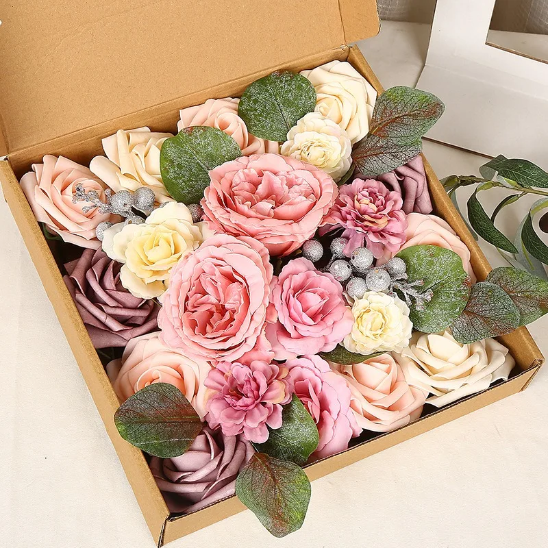 High Quality Artificial Silk Fabric Flower Bouquet for Wedding Stage Decoration