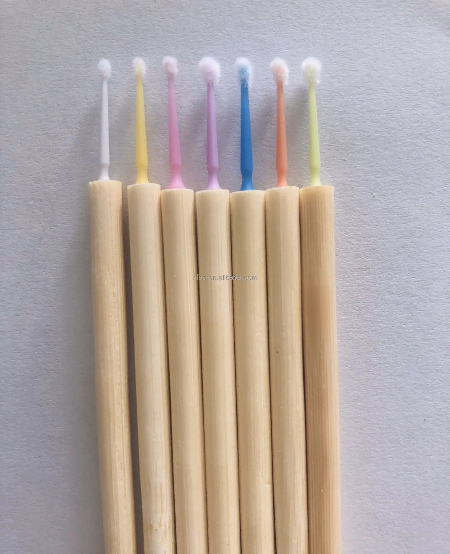 Eco Friendly Bamboo Handle Eyelash Extension Cleaning Micro Brush Disposable Lash Cleanser Microbrush Cleansing Applicator