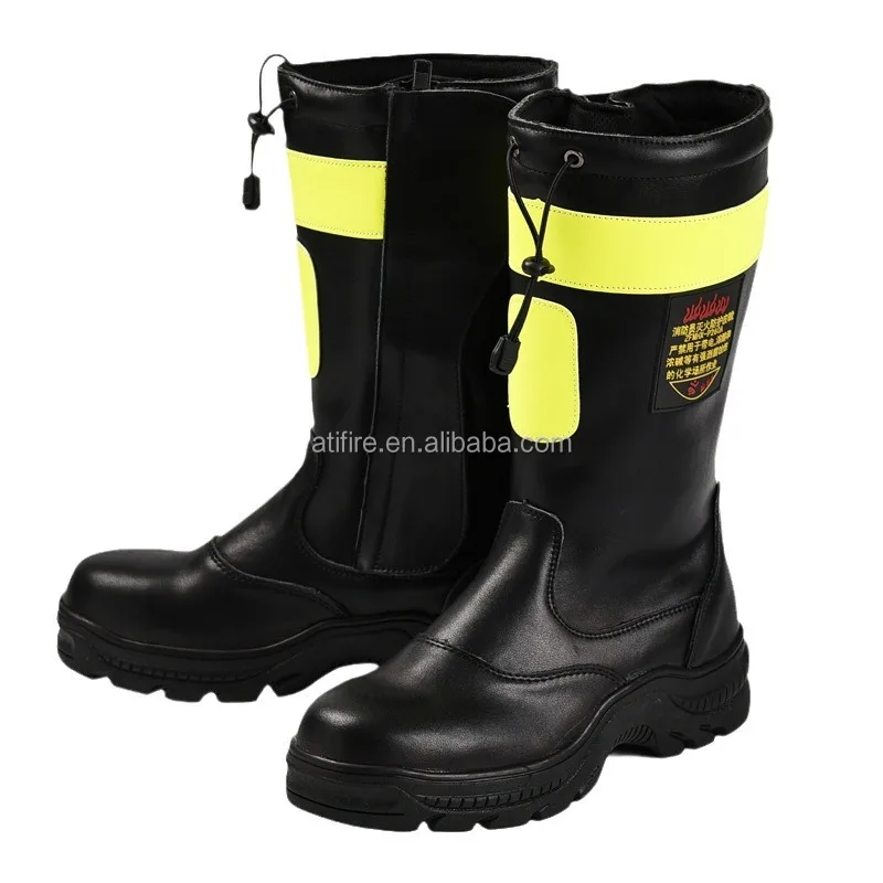 Кожаные ботинки для пожаротушения со стальным носком огнестойкие устойчивые к проколам пожарная обувь EN 15090 OEM