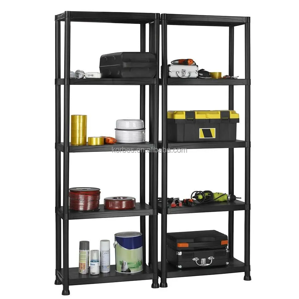 
5-Layer Boltless Plastic Shelf Racks Shelving Unit For Garage Office Home 