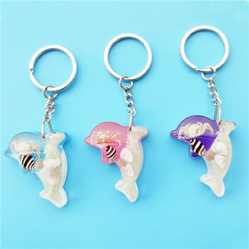Wholesale Seaside Souvenirs Car Decoration Pendant Creative Dolphin Shape Keychain Pendant