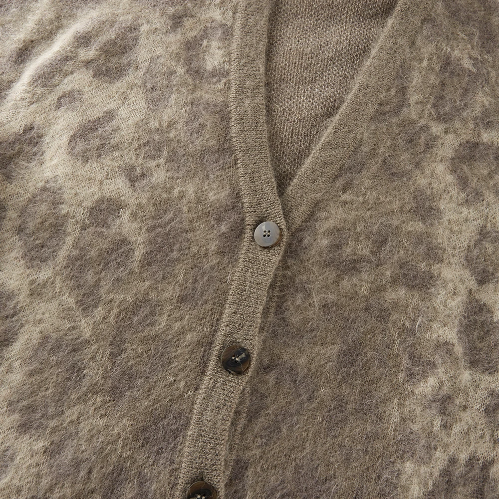 Трикотажный свитер для женщин, мохеровый Пушистый свитер, кардиганы, вязаная одежда, свитер, кардиган с V-образным вырезом, плотный вязаный компьютером зимний