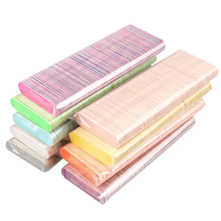 Professional Double Sided Manicure Tools Colorful Disposable Wood Mini Nail File