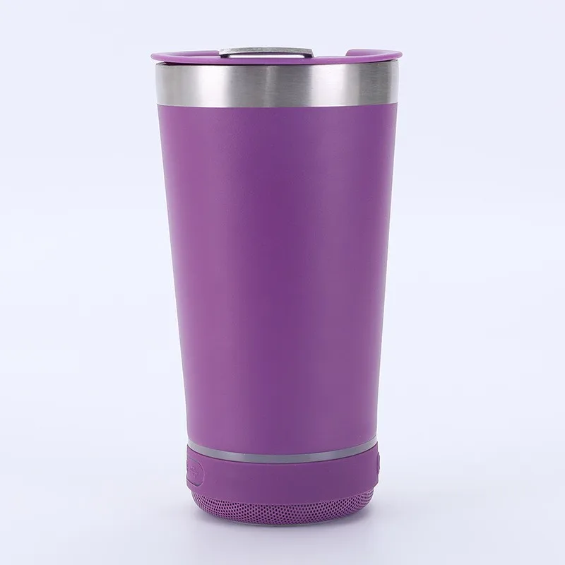 500ml Bt Smart Music Speaker Insulated Travel Tumbler Bt Music Audio Beer Mug 304 Stainless Steel Car Cup ice Cup