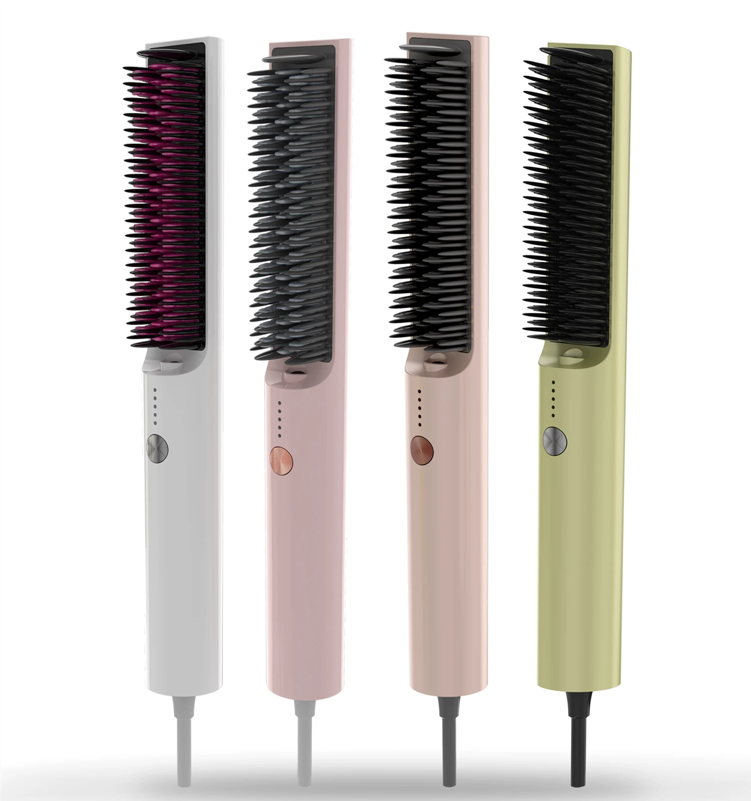 Amazon Top Seller Professional Ceramic Ionic Straight Mini Brush Flat Iron Electric Hair Straightener Comb Ionic Hair Brush