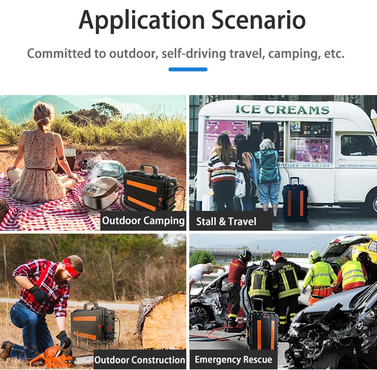 
solar power station 3000W lithium generator portable power station for home outdoor use 