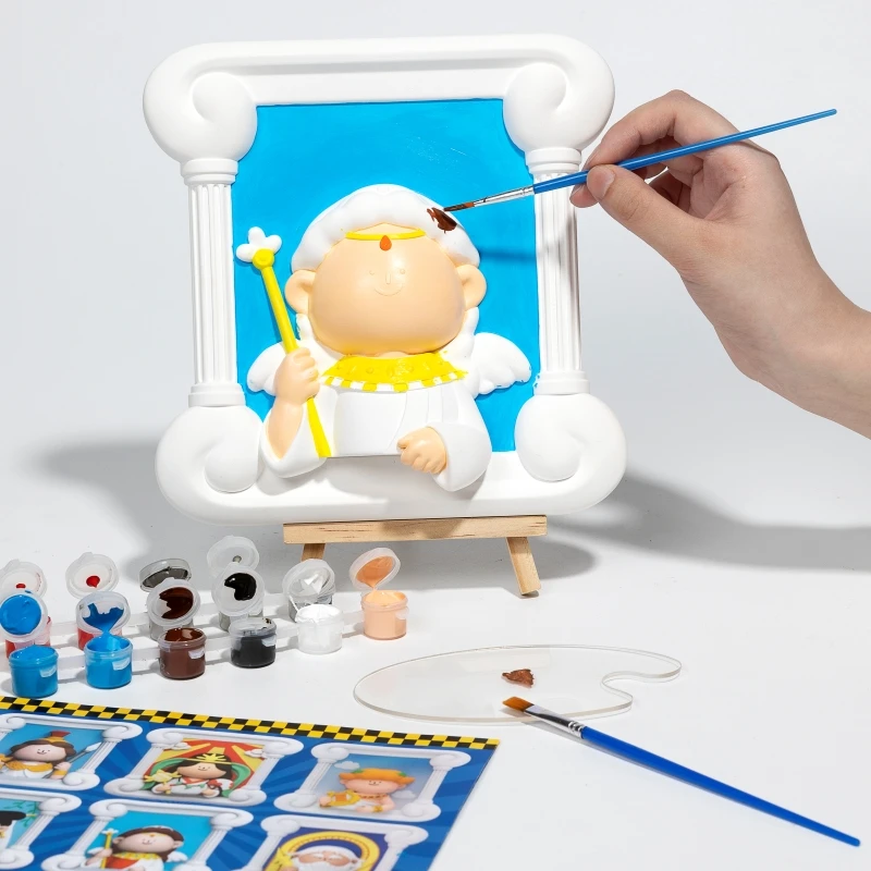 new plaster crafts painting kids drawing toy 2024,figures model doll diy 3d coloring handmade arts education toy kit,child gift