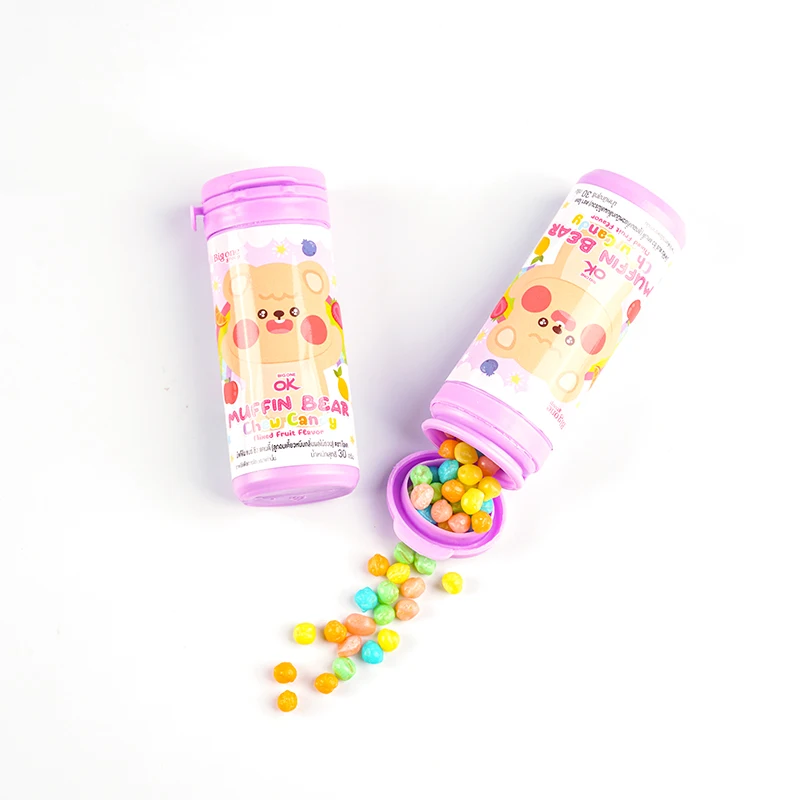 Wholesale candy factory mini chew candy fruit flavor OEM package bulk sweets surprise bonbon mini chewing caramelo