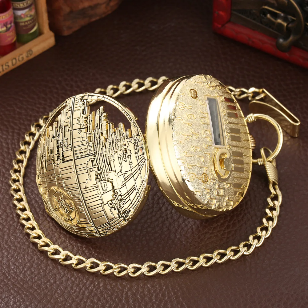 New American War Movie Musical Steampunk Pocket Watch Melody Music Box Clock Quartz Pendant Flip  Watches for Kids Gifts