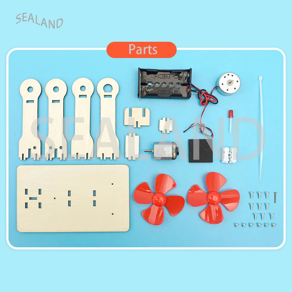 D-50C DIY Wind Power Generator Small Vertical Wind Turbines Motor Electricity Educational Building Toy Science Experiments Kits