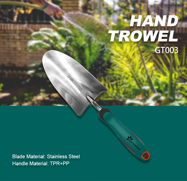 GARTENKRAFT GT003 Ergonomically Designed Stainless Steel Head TPR+PP Handle Hand Trowel For Garden