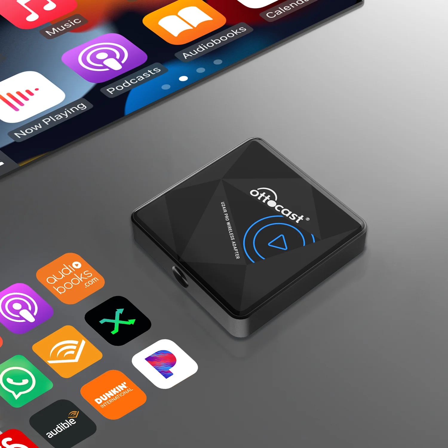 Ottocast Mini Dongle AI box for iPhone Carplay Faster boot-up and Connection Wireless CarPlay Adapter for Most cars