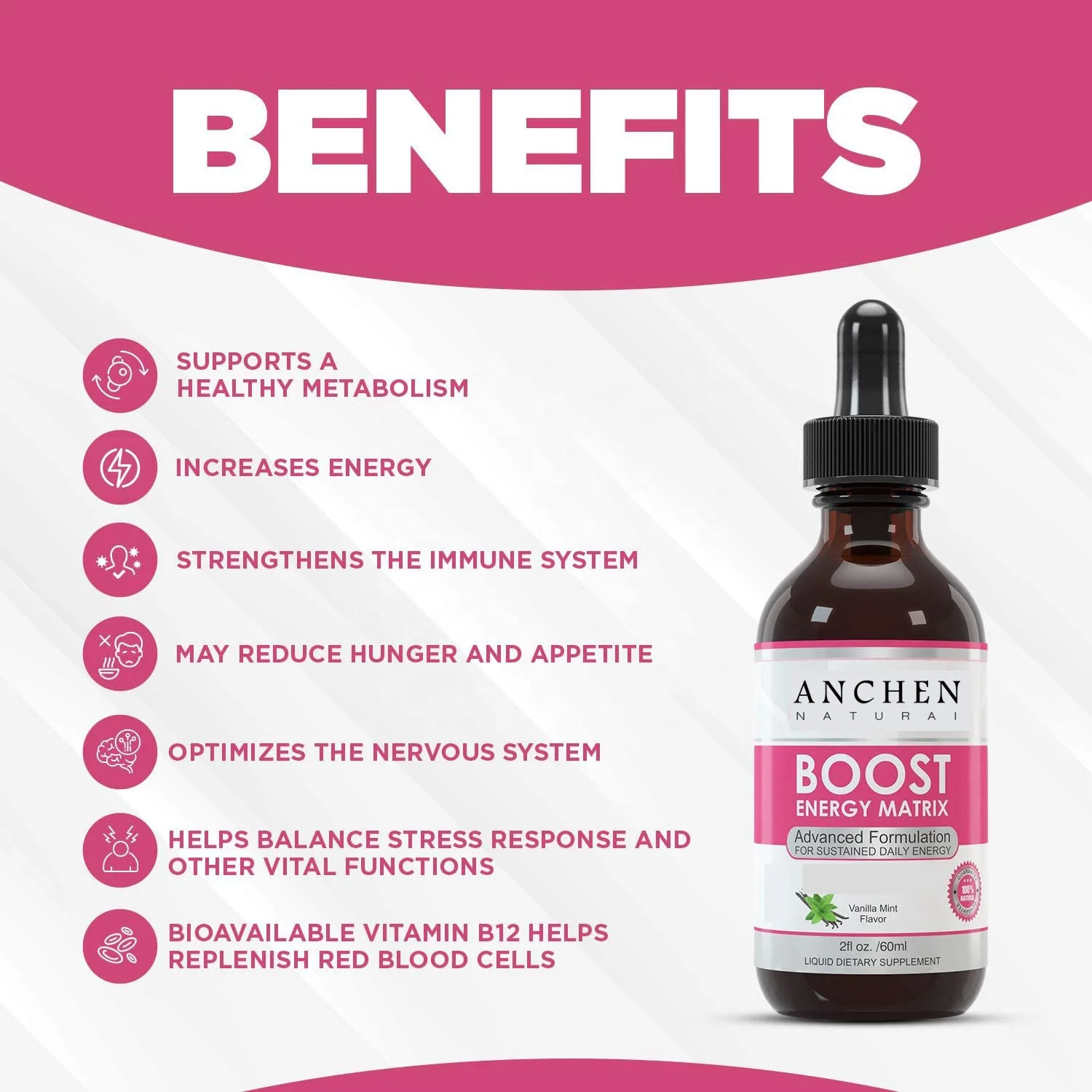 Liquid Drops Supplement Vegan Vitamin B-Complex Sublingual Liquid Drops w/ Methyl B12 & Adaptolin 2oz / 60ml